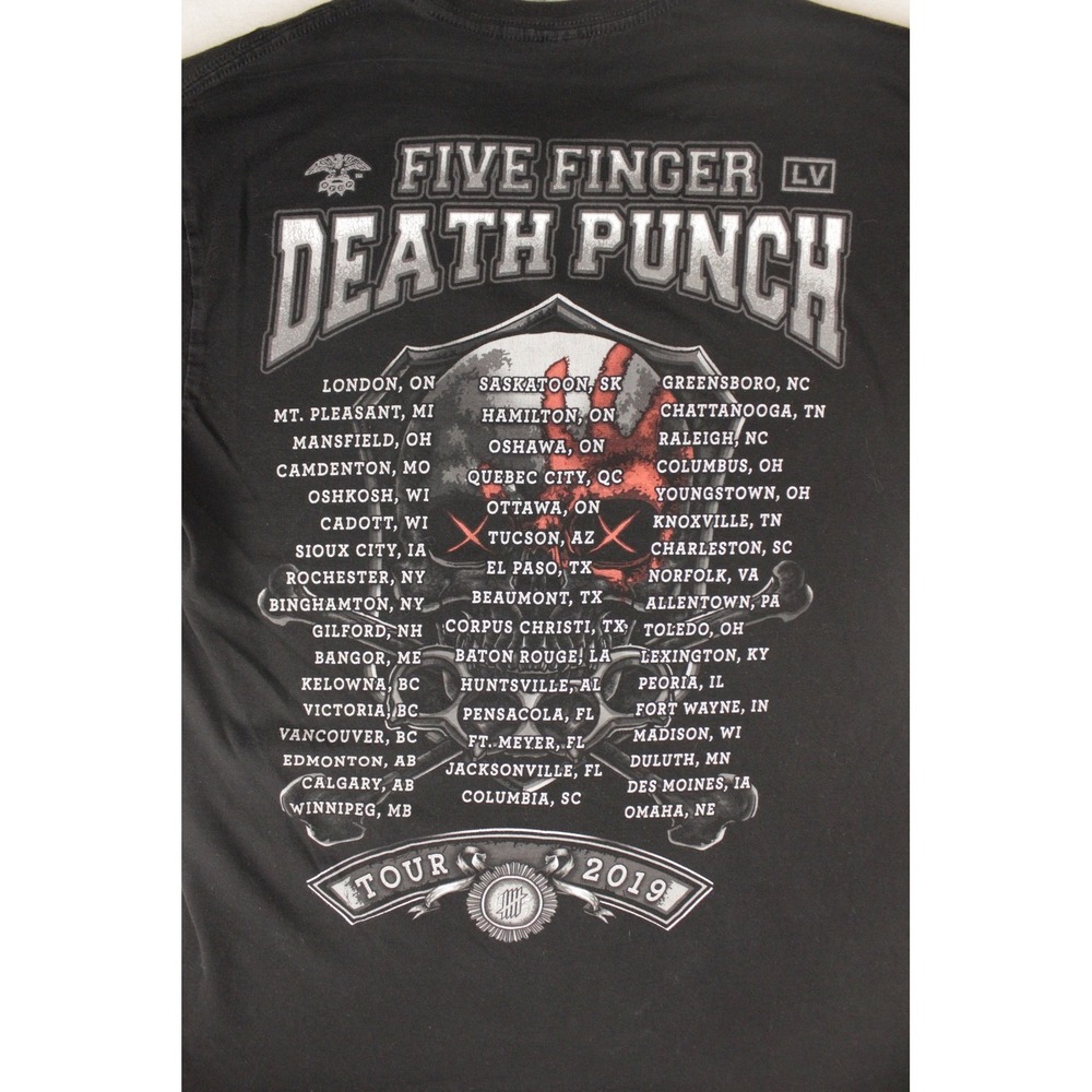 Five Finger Death Punch Tour T Shirt Mens M Black 2019 Concert‎ Band Tee
